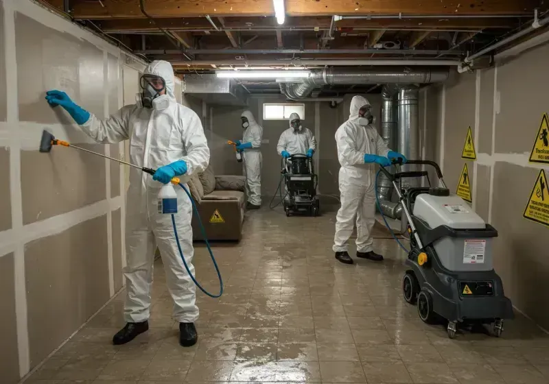 Basement Moisture Removal and Structural Drying process in Greenville, NY